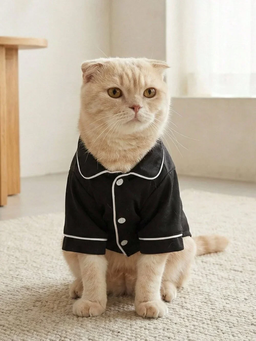 Black Cute Pet Clothes, Dog & Cat Pajamas'
